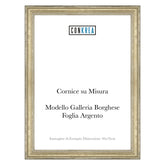 Cornice Classica su Misura - Modello Galleria Borghese Foglia Argento